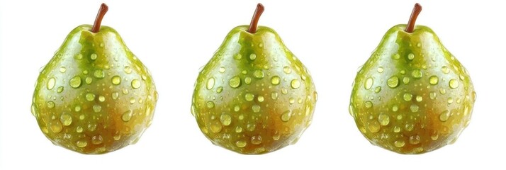 Fresh pears with water droplets.