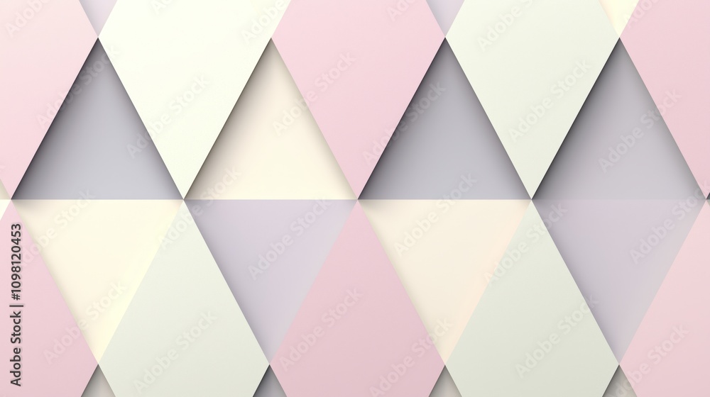 Poster elegant geometric pattern with pastel tones and triangular shapes