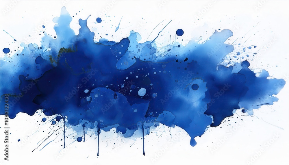 Aufkleber Explosive Aesthetics. Vibrant Blue Abstract Ink Splash Representing Creativity, Freedom, and Dynamic Expression in Modern Art with Applications in Digital Design and Home Decor Concepts