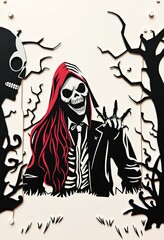 Ethereal Horror Divination Deck Card: Mystical Papercraft Fantasy Illustration Featuring Imaginative Mythical Designs for Spiritual Fortunes