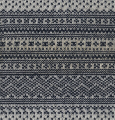 Seamless Gray and Blue Fair Isle Knitted Pattern Texture Background