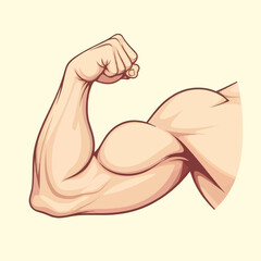 A drawing of a skin colored bicep on an isolated background