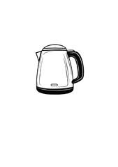 Obraz premium Minimalist Vector Illustration of a Modern Electric Kettle with Sleek Design for Kitchen and Appliance Branding