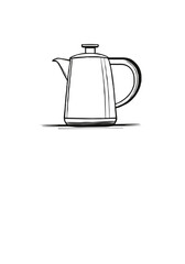 Obraz premium Minimalist Vector Illustration of a Coffee Pot with Modern Handle and Spout in Line Art Style