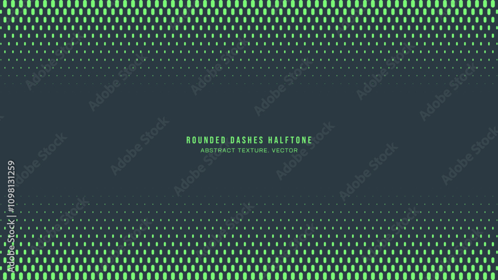 Poster rounded dashes halftone pattern vector border vibrant turquoise minimalist abstract background. mode