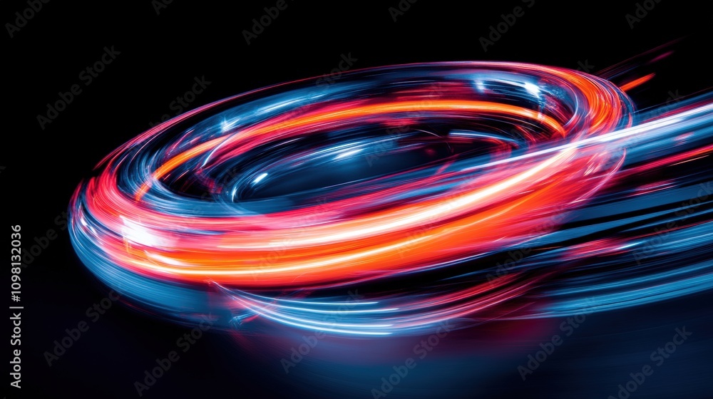 Aufkleber swirling neon lights create dynamic patterns in a dark background