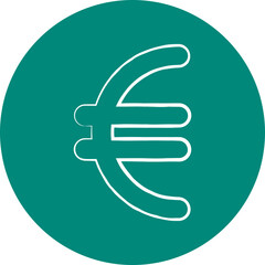 Obraz premium Euro icon single line vector