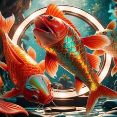 koi fish in aquarium