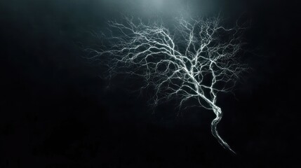 Mystical Lightning Tree: A Dark Fantasy Artwork