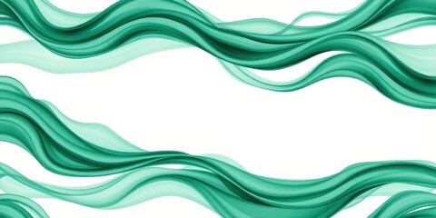 Fototapeta premium Abstract Green Wave Pattern with Smooth Flowing Lines and White Background