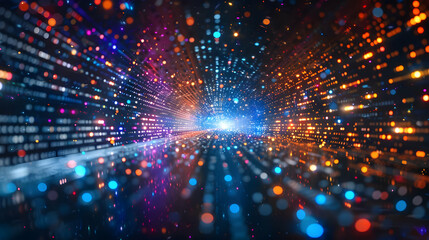 Obraz premium Abstract 3D Background Tunnel of Colorful Lights