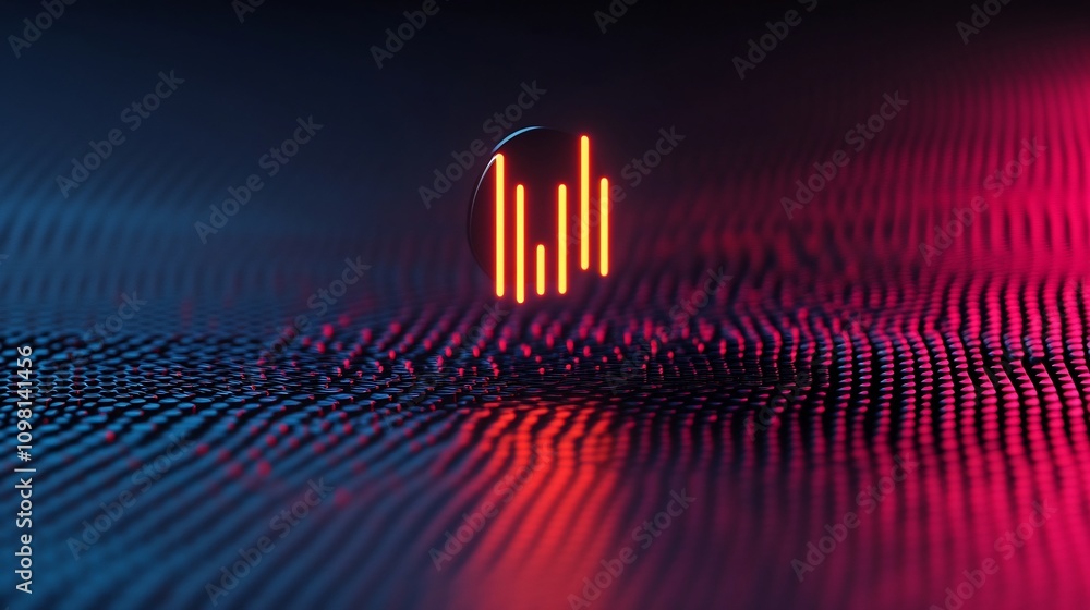 Poster vibrant 3d of voice recognition icon with distinct speech wave overlay