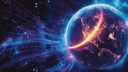 Obraz premium Scientific Visualization of Earth's Magnetic North Pole Data