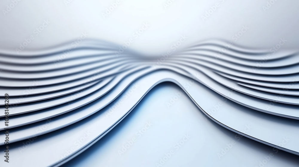 Poster intertwined rhythmic sound lines creating a visual melody on clean 3d