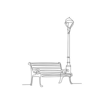 park bench continuous single line
