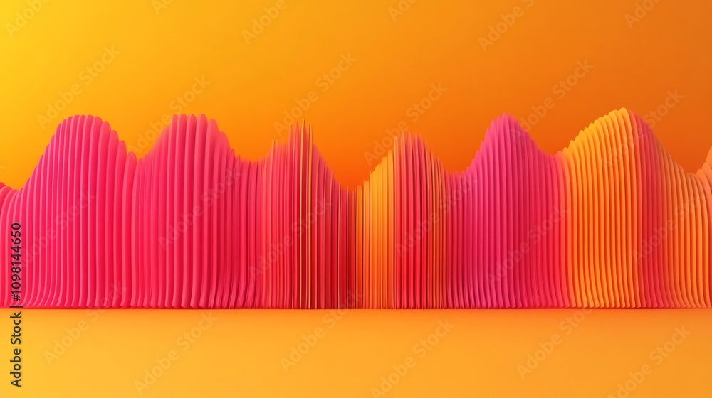 Poster vibrant abstract audio rhythm icon with alternating wave patterns in modern 3d