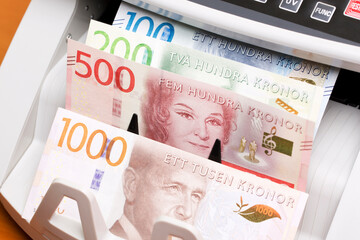 Swedish Crown in the counting machine