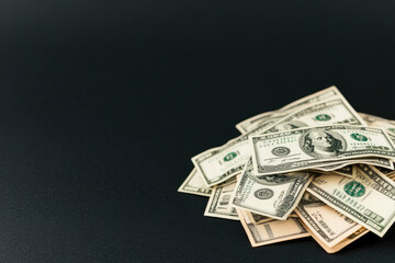 Dollars in the Air, a dynamic scene of cash flying against a stark black backdrop, symbolizing wealth and abundance in motion.