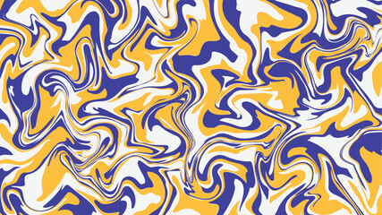 Obraz premium Abstract Swirl Pattern with Vibrant Yellow and Blue Tones. Liquid Marble Pattern.
