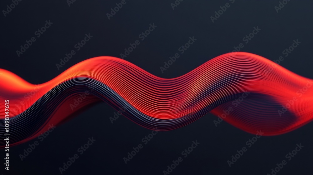 Poster rhythmic sound waves - sleek 3d abstract of symmetrical beats and patterns