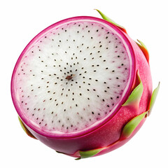 a round slice of dragon fruit