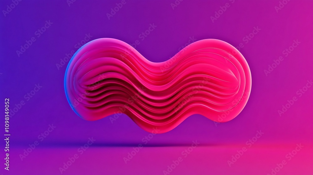 Poster minimalist speech bubble with equalized sound wave pattern in pink and purple gradient