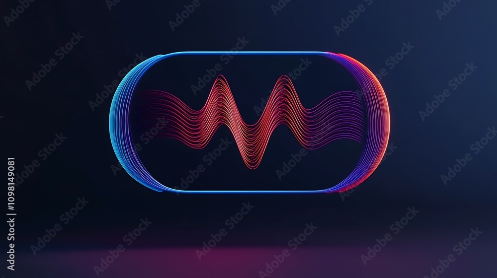 Poster vibrant modulated speech bubble with synchronized sound wave design