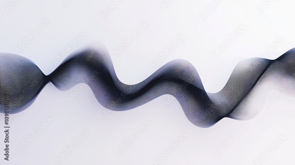 Aufkleber rhythmic abstract pulse lines forming a looping visual