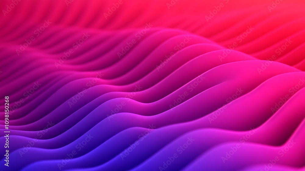 Poster rhythmic abstract waves of colorful smooth gradients in dynamic motion design