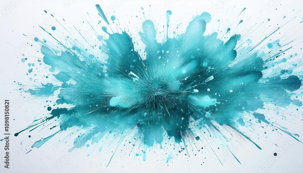 Aufkleber dynamic oceanic energy explosion. mesmerizing abstract of turquoise splashes evoking fluid motion an