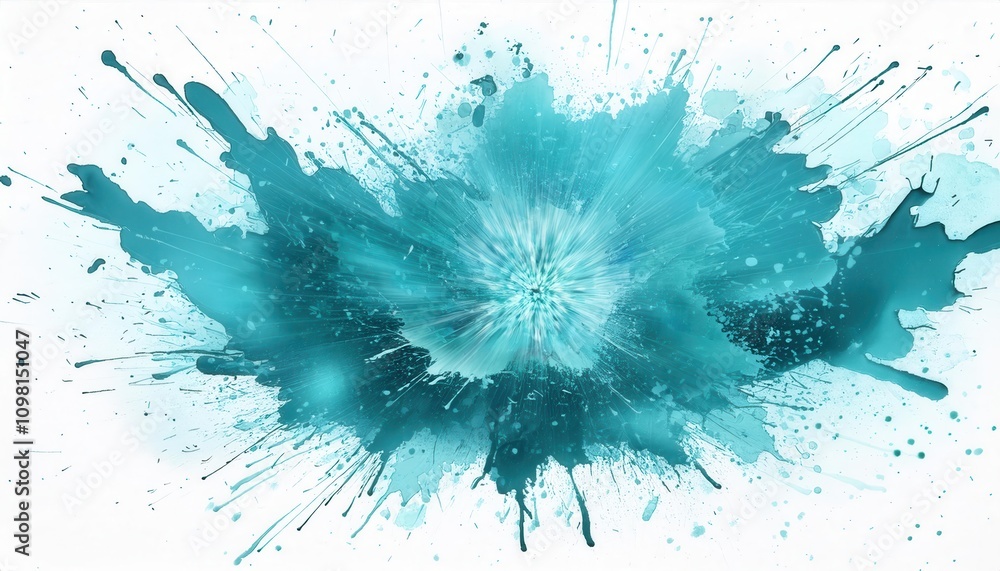 Aufkleber dynamic oceanic energy explosion. mesmerizing abstract of turquoise splashes evoking fluid motion an