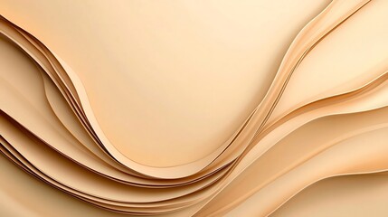 Obraz premium Elegant Beige Abstract Paper Curve Compositions Showcasing Minimalism and Sophistication