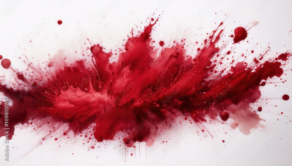 Poster dynamic explosion of vibrant red liquid. abstract high speed splash art capturing energy, passion, a