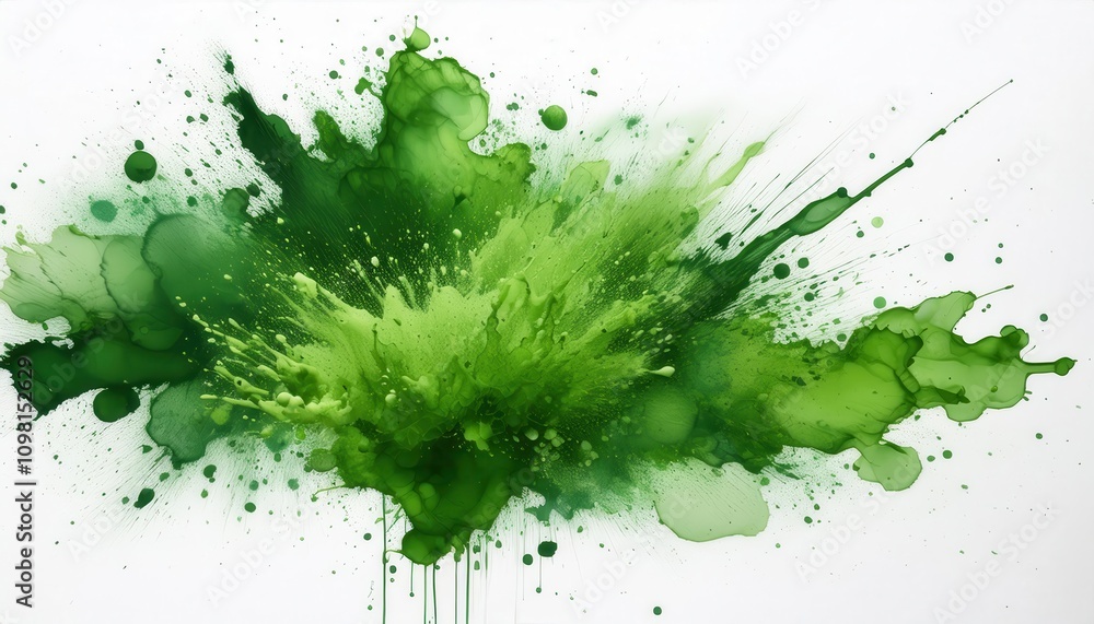 Aufkleber vivid green splash explosion. dynamic burst of energy and creativity, perfect for abstract art conce