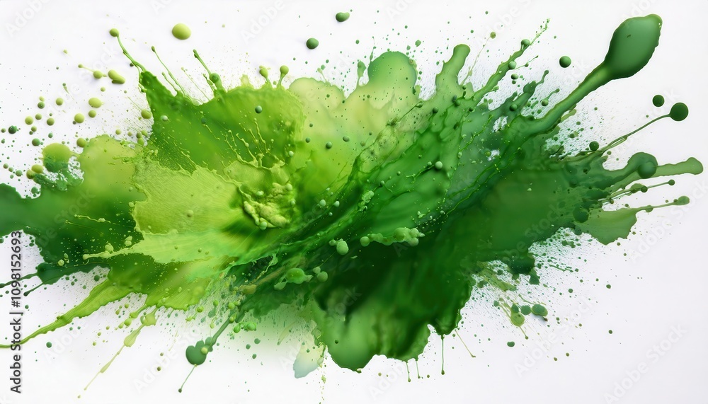 Aufkleber vivid green splash explosion. dynamic burst of energy and creativity, perfect for abstract art conce