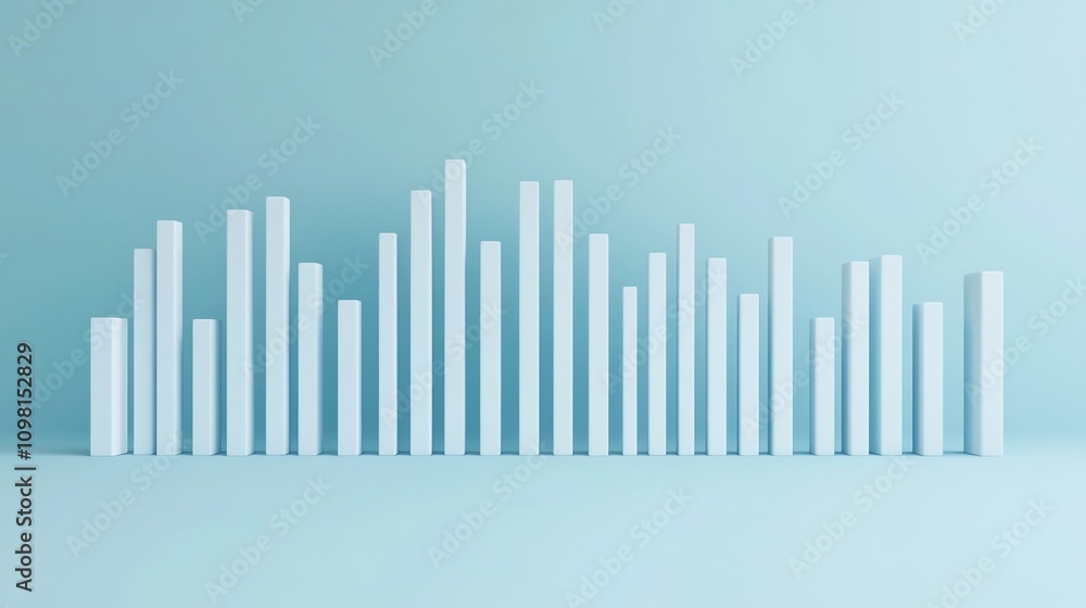 Poster minimalist abstract audio wave with rhythmic sound bars in sleek digital design