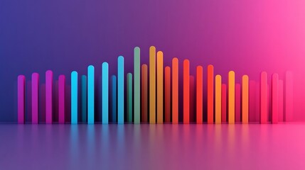 Minimalist Sound Bars Forming a Rhythmic Audio Wave,Seamless 3D