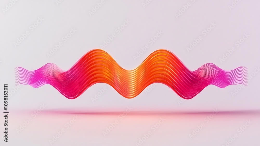 Poster vibrant abstract audio wave icon with rhythmic pulse patterns in 3d