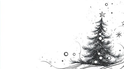 Christmas card black and white frame