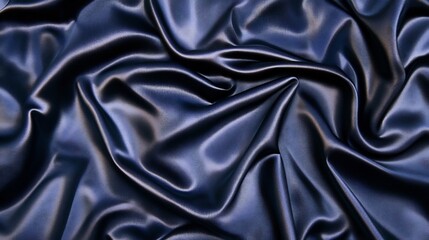 Obraz premium Luxurious Black Silk Fabric Texture Showcasing Elegance and Sophistication