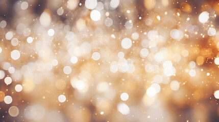 キラキラした白と金色の玉ボケの背景素材　Generative AI