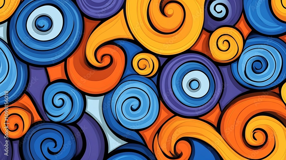 Aufkleber vibrant abstract swirl pattern:a captivating blend of color and movement
