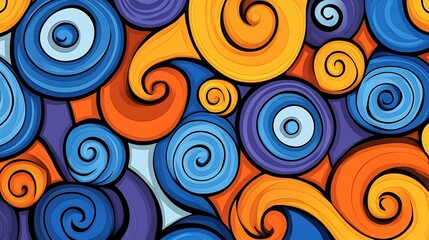 Vibrant Abstract Swirl Pattern:A Captivating Blend of Color and Movement