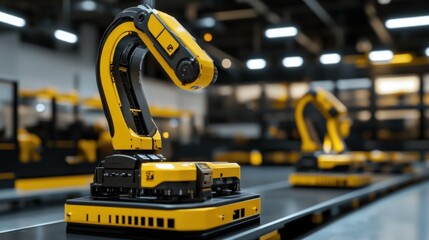 Fototapeta premium Industrial Robots on Assembly Line: Automation and Technology in Modern Manufacturing