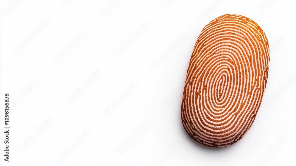 Poster macro fingerprint texture with vibrant orange gradient patterns