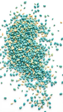 Isolated zira cumin jeera seeds close-up on white background, natural, close-up