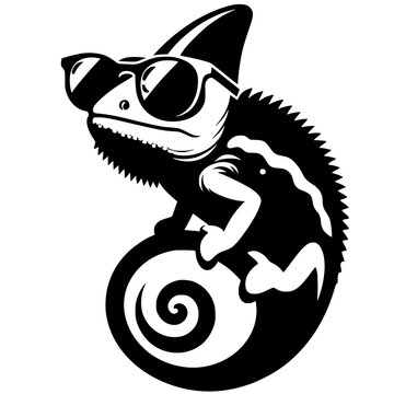 recommend clip art: Summer chameleon silhouette
