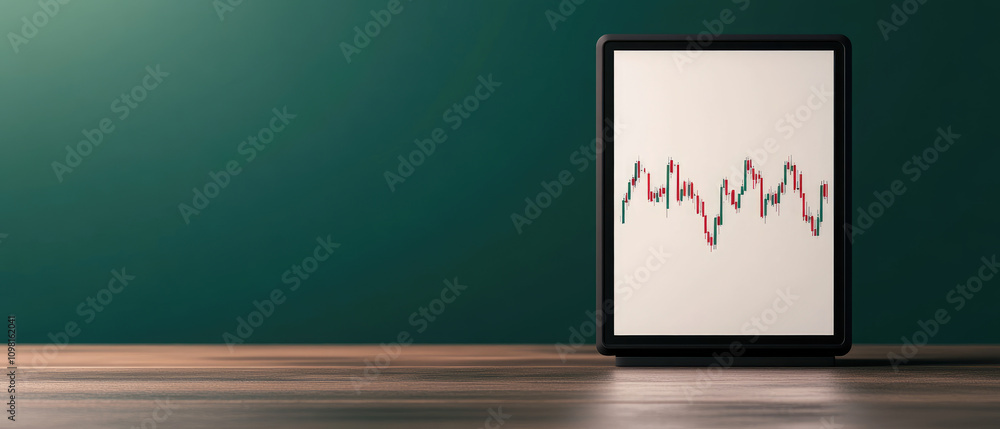 Poster stock market insights, a detailed 3d illustration of a computer screen displaying a stock market cha