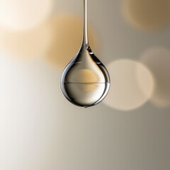 Fototapeta premium Single drop of water or oil against bokeh background