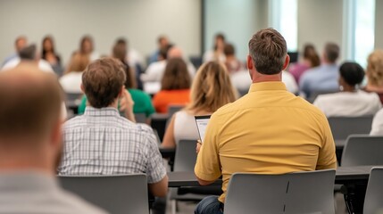 Obraz premium Corporate Trainer Giving a Workshop to a Diverse Group in a Conference Room
